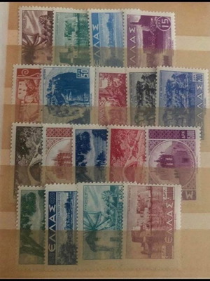 Occupation Landscapes Stamp Series 1940/42 like new, mint and used