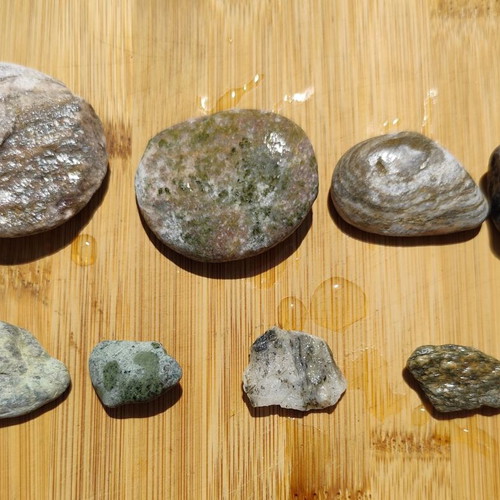 Aegean natural stone collection, schist and quartz, 8 pieces