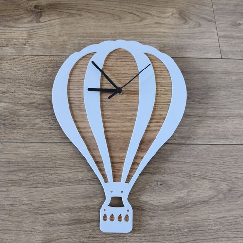 Handmade Hot Air Balloon Wall Clock with Wooden Finish