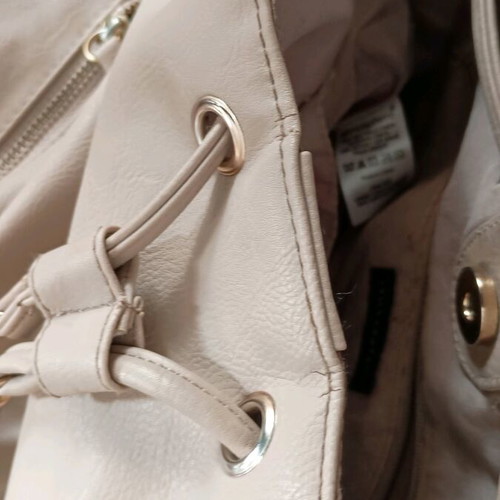 Atmosphere shoulder bag used, large capacity, beige