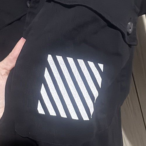 Black men's jacket with unique back print, size M