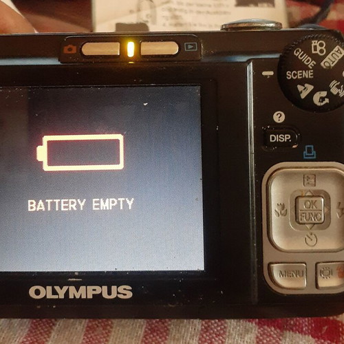 Olympius FE-310 digital camera used, missing memory card