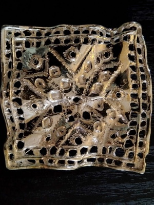 Handmade silver brooch by Katerina Grolliou with loop, like new