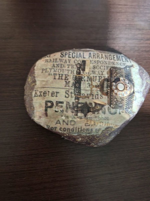 Decorative stone with decoupage like new