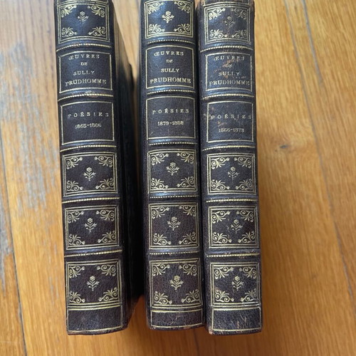 Oeuvres de Sully Prudhomme Poésies 3 volumes used, French