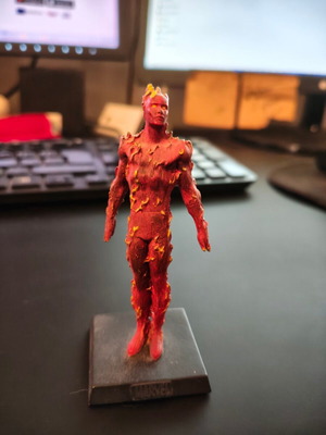 Μολύβινη μινιατούρα Human Torch Eaglemoss Marvel Classic σαν καινούργιο με περιοδικό