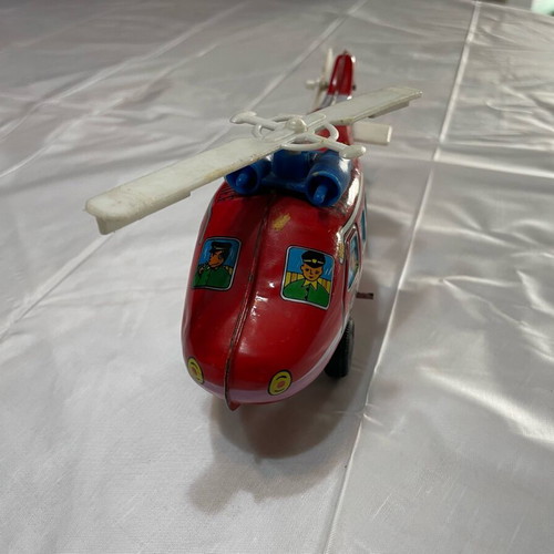Firefighting helicopter used tin toy Korean made