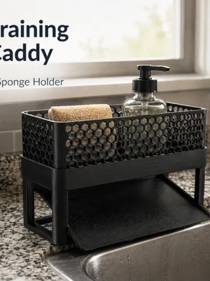 Self-Draining Sink Caddy 3D printed, new