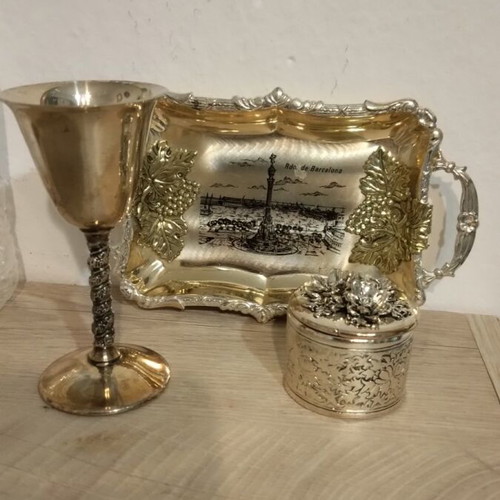 Silver-plated set like new, 3 pieces