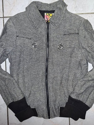 Unisex Vintage Bomber Jacket Roxy used, size M, grey black