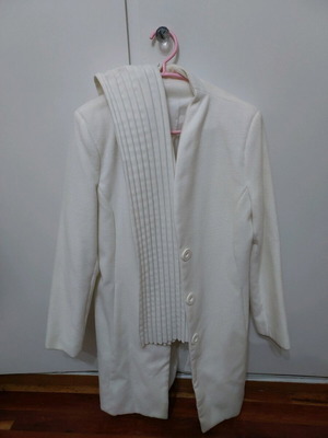 White coat like new with gift scarf