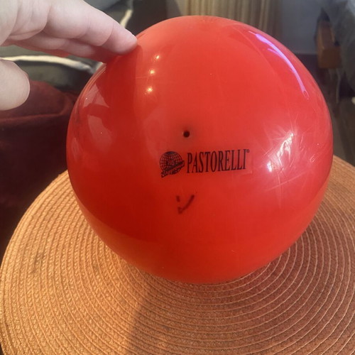 Pastorelli rhythmic ball used, coral color