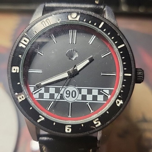 Shell watch used, men's, black, battery needed