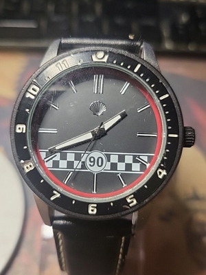 Shell watch used, men's, black, battery needed