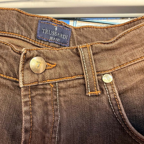 Trussardi vintage women's jeans, size S, brown