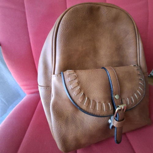 Καφέ backpack από δερματίνη σαν καινούργιο