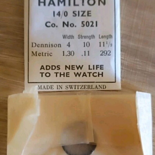 Watch mainsprings for Waltham and Hamilton, pack of 20, New Old Stock