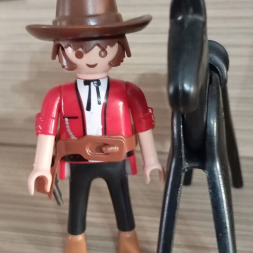 Playmobil cowboy with horse used