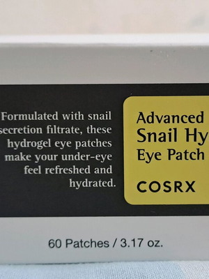 Cosrx Advanced Snail Hydrogel Eye Patches brand new, 60 pcs