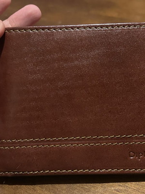 Diplomat brown leather wallet, new with box
