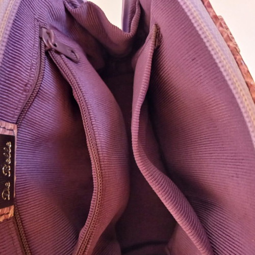 De Belle women's handbag with purple snake leather