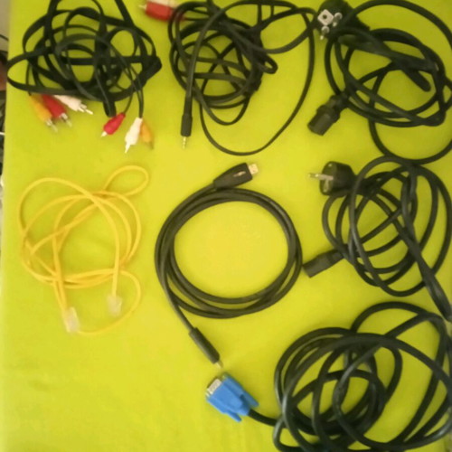 Various audio, video and power cables used, pack of 8 pieces