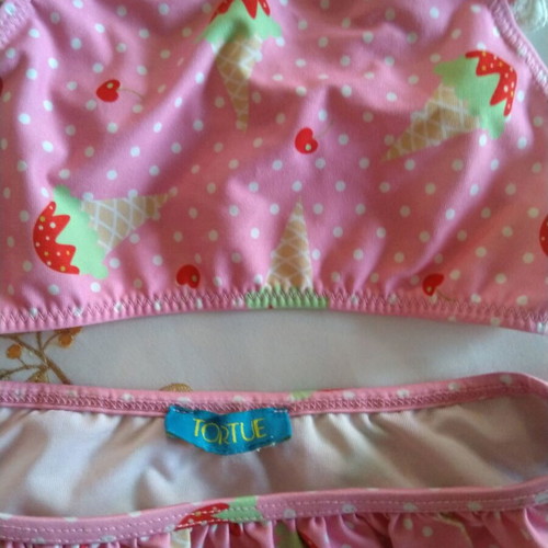 Girls' swimsuit used, colorful, sizes 104-110 cm