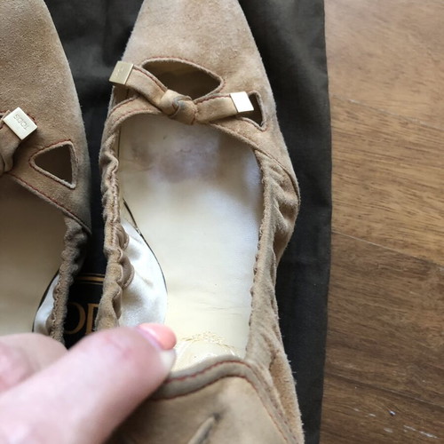 Tod's camel suede ballerina flats size 38.5
