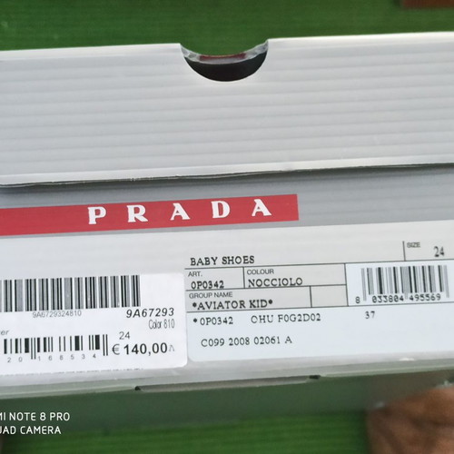 Παπούτσια PRADA για αγόρι Νο 24, καινούργια, 100% δερμάτινα, ταμπά