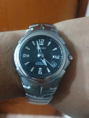 Seiko Kinetic Auto Relay ρολόι μεταχειρισμένο, ασημί