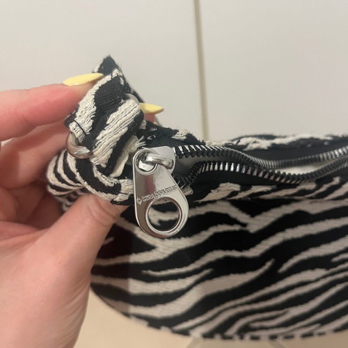 Stradivarius shoulder bag zebra print black white like new