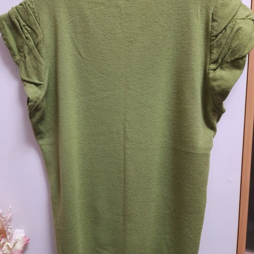 Esthis women's blouse with pleated sleeves, 100% merino wool, like new