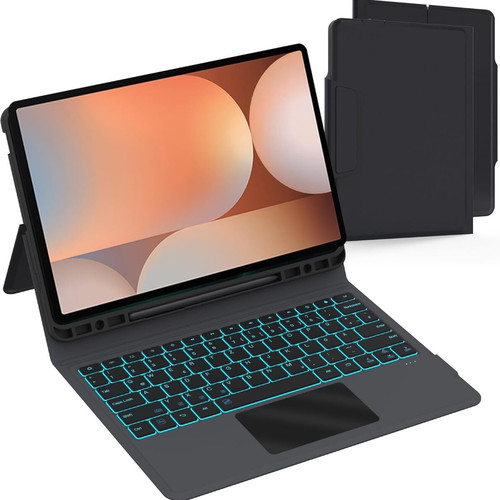Case with Keyboard and Touchpad for Samsung Galaxy Tab S10+ S9+ S9 FE+ 12.4 inch RGB backlight like new