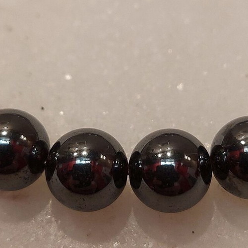 Hematite necklace and earrings set with large pearl like new