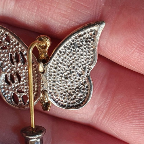 Silver 925 Butterfly Brooch 2007 like new, silver and gold
