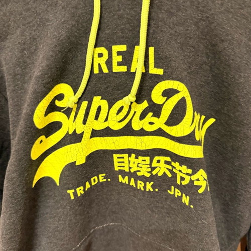 SuperDry hoodie new with fleece lining and hood gray size L