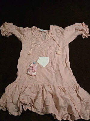 Girls' dress 10 years new, pink with scrunchie Marie Raxevsky