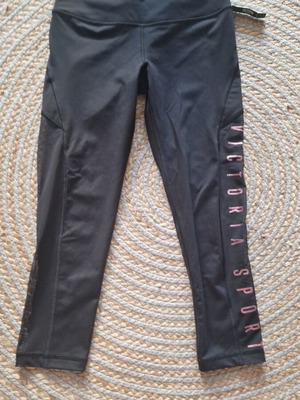 Victoria sport Secret black small capri leggings new with mesh panels