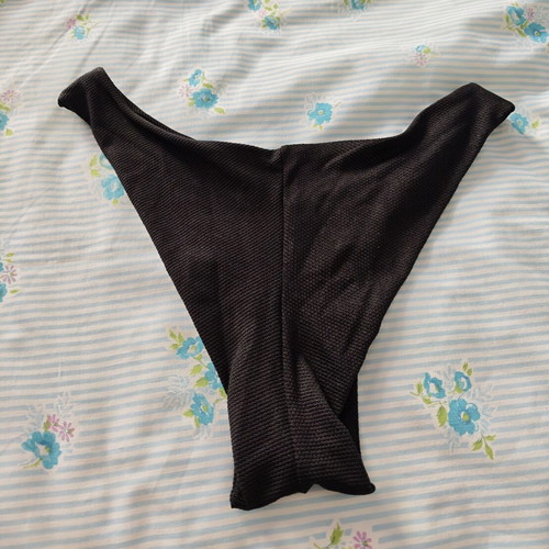 Black bikini bottom with glitter design like new, sizes S-M