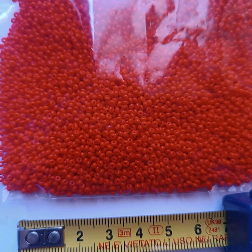 Very small beads new, orange matte, 100 grams