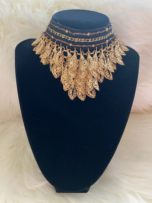 Choker κολιέ καινούργιο μαύρο και χρυσαφί