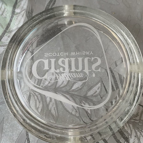 Glass ashtray used with Grant's whisky logo