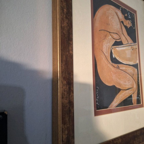 Lazaros Pantos Original Artwork Nude with Drum new
