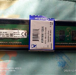 RAM KINGSTON KVR16N11S8H/4 4GB DDR3 1600MHZ VALUE RAM