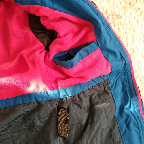Emerson women's jacket like new with fleece lining, blue and pink