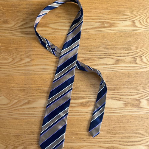 Blue Line men's silk tie by Leonardo Francese