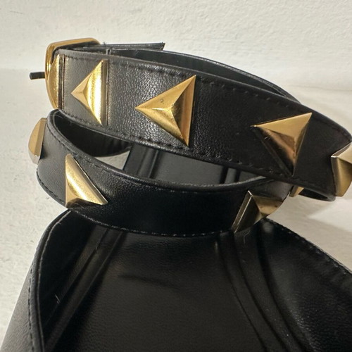 Zara women's mules like new, black with gold studs, size 37
