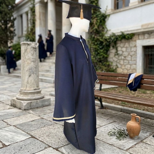 Graduation Gown and Cap Set Black Adult S/M L/XL Palatino