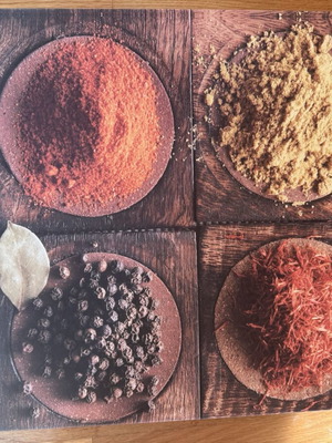 Decorative canvas with spices 35×35 cm like new