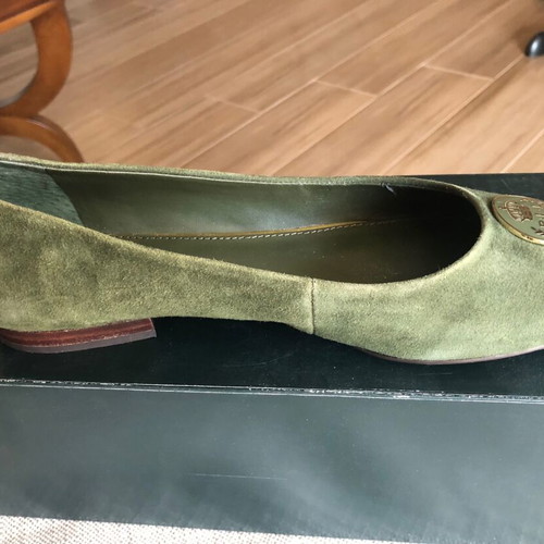 Ralph Lauren suede ballerinas like new, olive, size 40